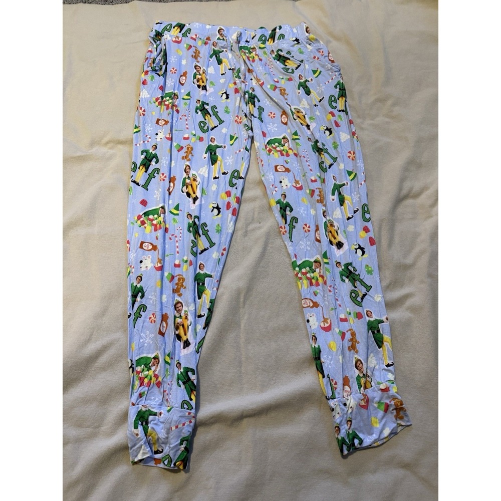 Bums And Roses Buddy The Elf Bamboo Ladies Pajama Bottoms size XL Christmas